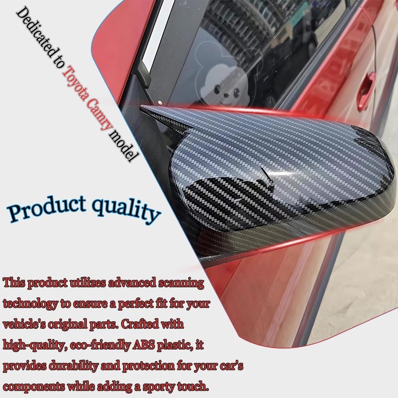 MUXEE Side Mirror Covers, for Toyota Camry 2012 2013 2014 2015 2016 2017 2PCS Turn Signal housing Cover Accessories-Carbon Fiber. - Image 4